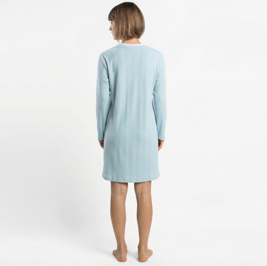 61545-0 - Camicia in maglia a coste con maniche lunghe