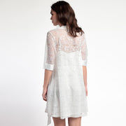 Vestaglia in raso con dettagli in pizzo - 67227-0