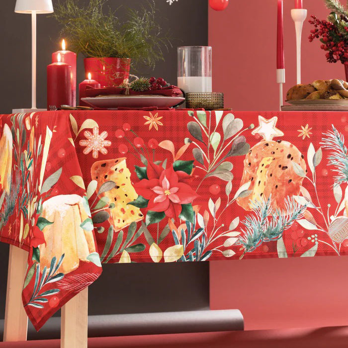 Sweet bread tovaglia - Tovaglia natalizia antimacchia Riviera con panettone