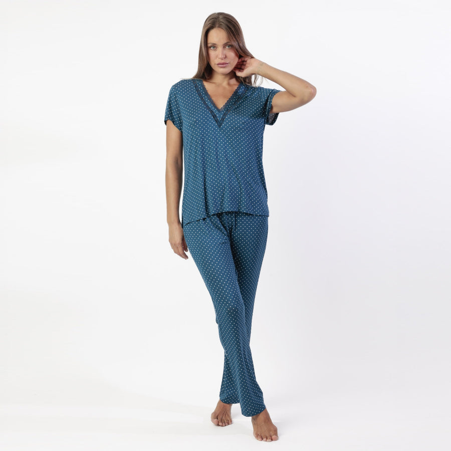 Pigiama Donna mezza manica pantalone lungo in modale - 64104-0