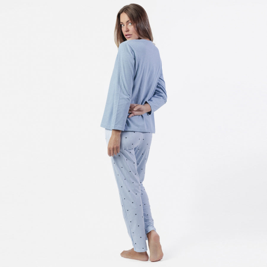 63610-0 - Pigiama donna con pantalone fiocchetti