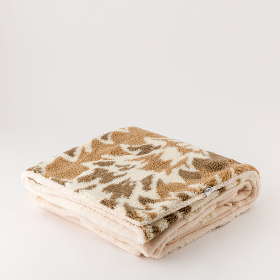 Glades Plaid - Plaid in lana cotta jacquard con applicazione Glades.