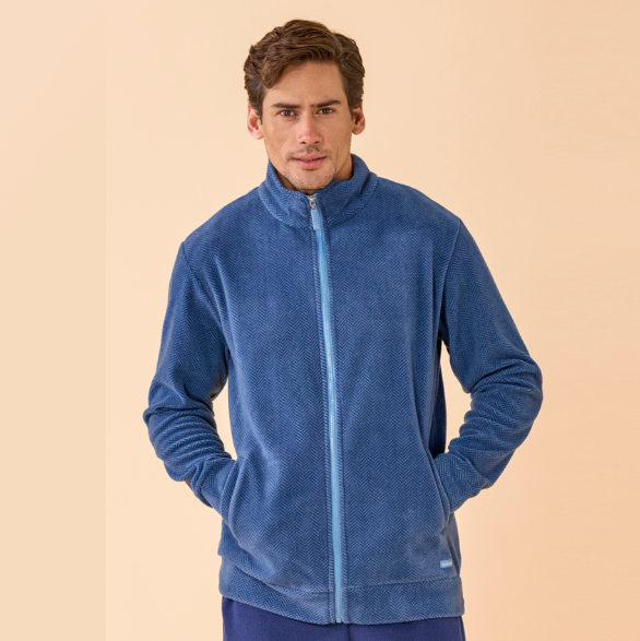FC3378AB - Vestaglia corta uomo micropile