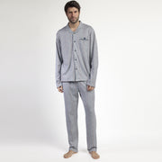 63796-0 - Pigiama uomo caldo cotone aperto avanti principe di galles