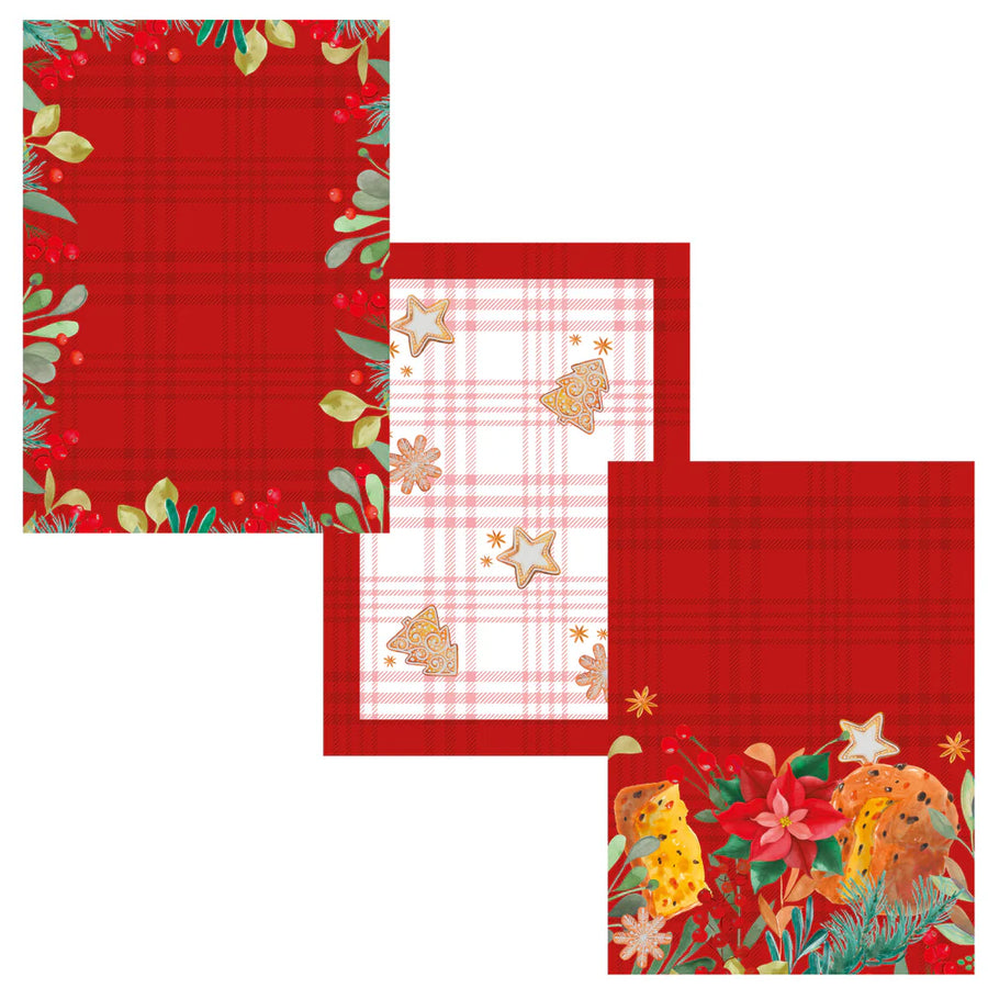 Sweet bread strofinacci -  Riviera Set 3 Canovacci Natalizi In Cotone Stampato Sweet bread