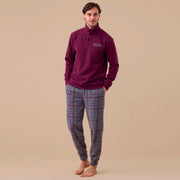 FC3195 - Pigiama uomo invernale in micropile pantalone principe di galles con polsini
