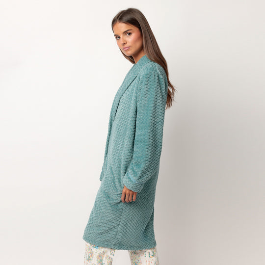 67247-0 - Vestaglia super calda a maniche lunghe color acquamarina