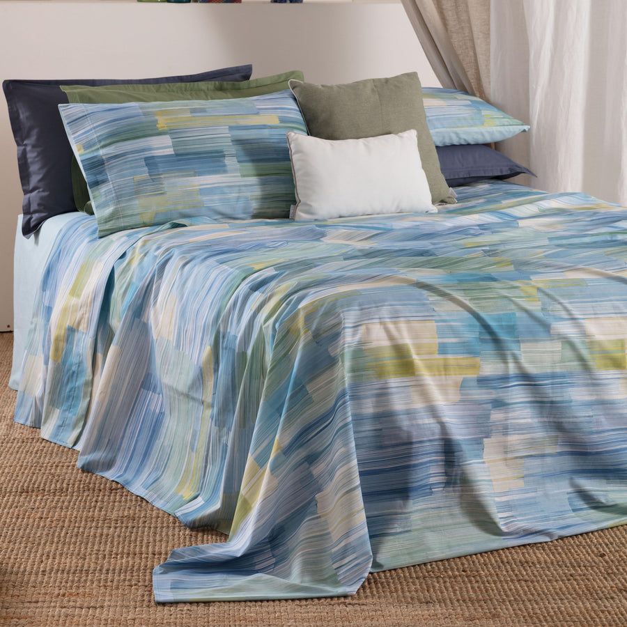 Manjola Lenzuolo copriletto in 100% cotone Matrimoniale