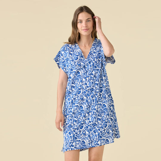 LA3476AB - Camicia 100% cotone manica scesa scollo a V