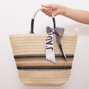 18037-0 -Borsa mare in rafia con foulard