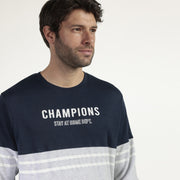 63758-0 - Pigiama uomo caldo cotone modello sportivo senza polsini