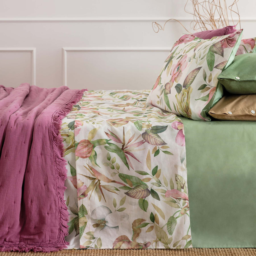 Completo lenzuolo copriletto in cotone - Hibis completo letto
