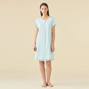 Camicia da notte donna estiva taglie forti in 100% cotone - LA3566AB