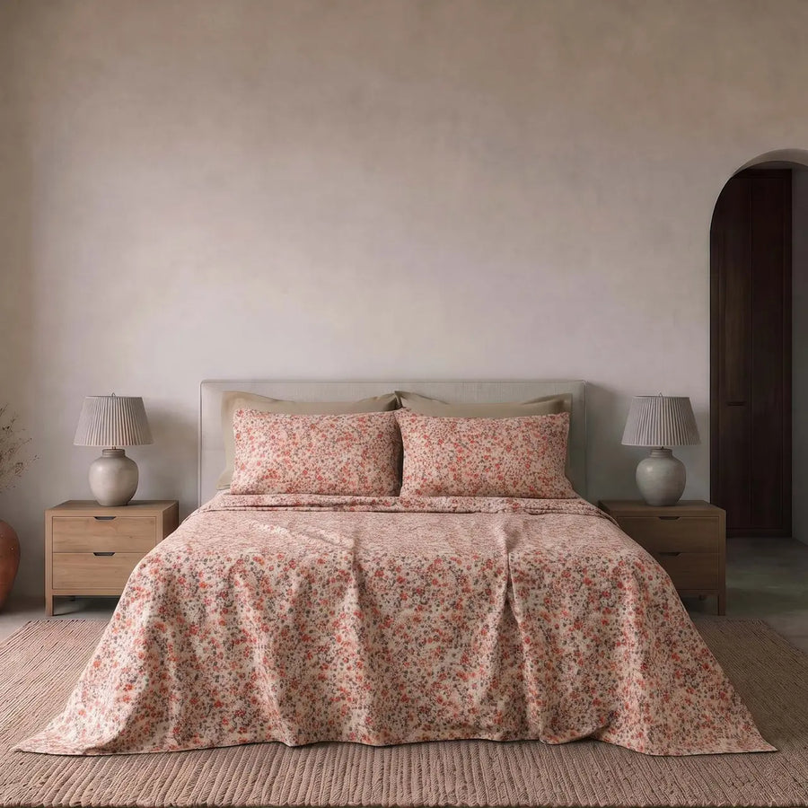 Consiglia Completo letto Matrimoniale - Completo letto in cotone con stampa floreale