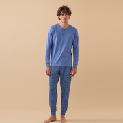 FC3314AB - Pigiama caldo cotone pantalone lungo con polsino
