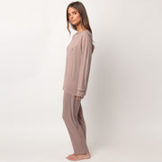 62643-0 - Pigiama in modal girocollo con rifiniture in raso