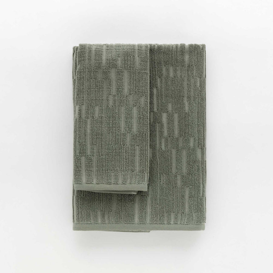 Sorku set 1+1 - Set in spugna jacquard 500gr con disegno a rilievo tinta su tinta