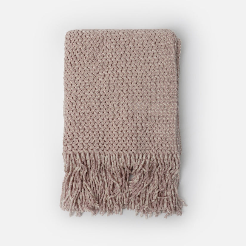 69114-0 - Plaid intrecciato con frange