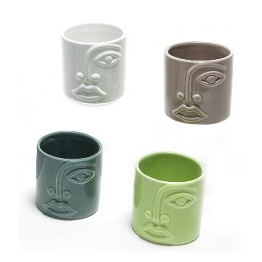 Vaso in ceramica con decoro viso - Vaso Face