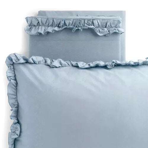 Completo letto Mademoiselle Riviera - Completo letto in 100% cotone con rouche