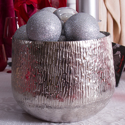 Vaso cachepot Silver - Vaso in ferro Silver con trama