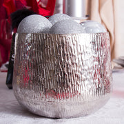 Vaso cachepot Silver - Vaso in ferro Silver con trama