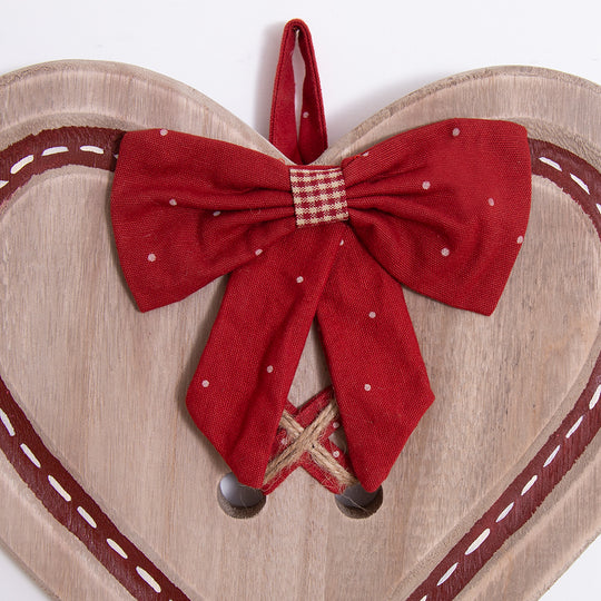 Cuore Candy Christmas - Cuore con dedica e fiocco