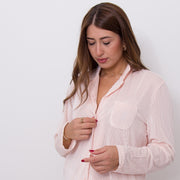 51597-0 - Camicia da notte in morbida ciniglia plissè aperta avanti