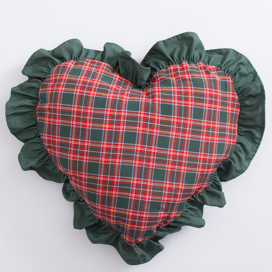 Cuscino Cuore Tartan - Cuscino decorativo Natalizio a forma di cuore c –  Profilo Home