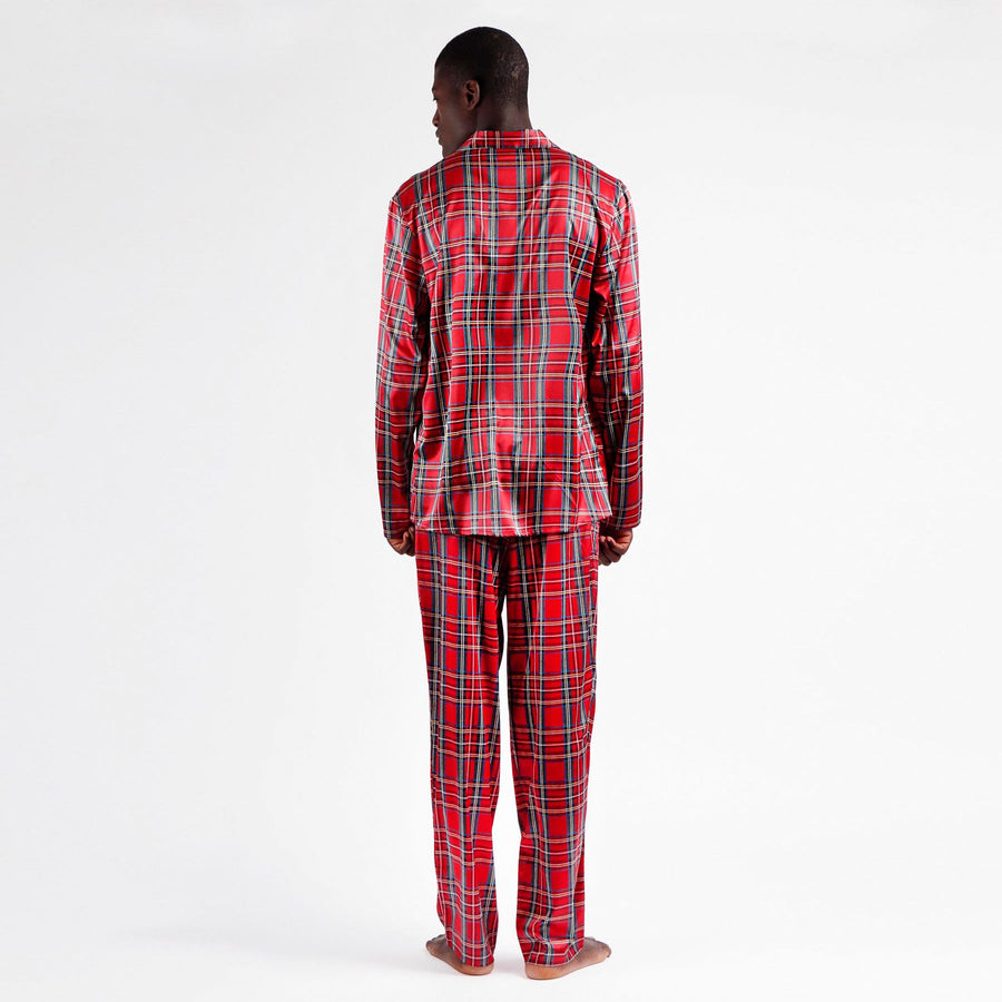 Pigiama uomo tartan in raso - 60076-0