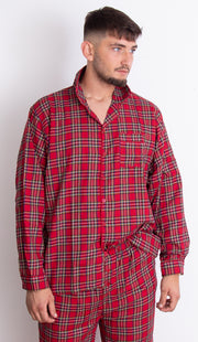 FC2533 - Pigiama Noidìnotte Uomo Natalizio tartan modello giacca aperto avanti