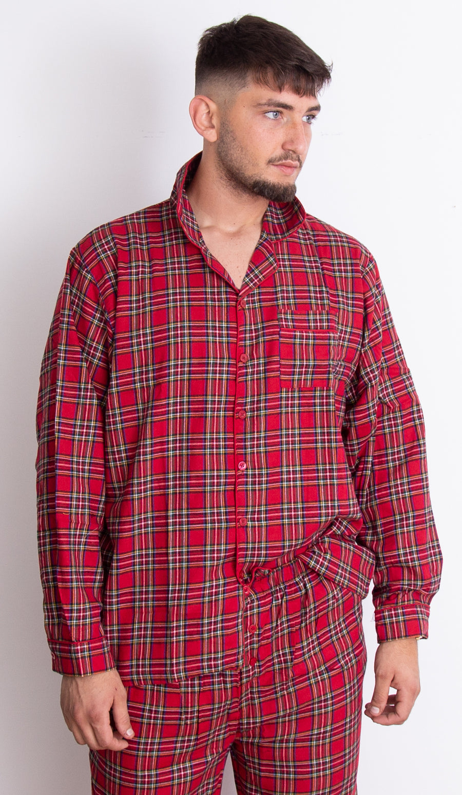 FC2533 Pigiama Noidìnotte Uomo Natalizio tartan modello giacca